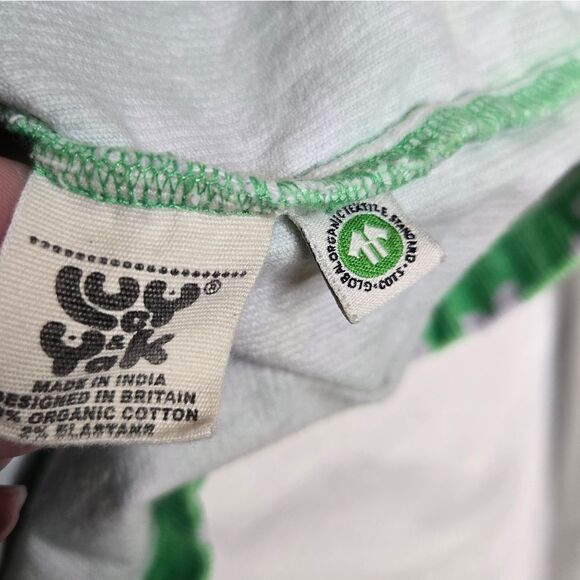 LUCY & YAK Whoopsy Daisy floral green corduroy mini pini pinafore dress 2X - Picture 8 of 11